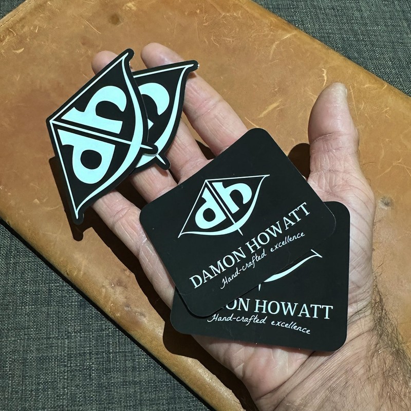 4-Pack Damon Howatt (2.5" x 3" Square & 2.5" x 3.75" DH Logo) Gloss Vinyl Stickers