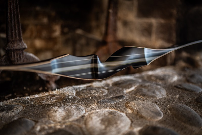 SN# 25148 Rare CUSTOM G10/Micarta Damon Howatt MAMBA ELITE (Custom Black Micarta + Green / Grey G10 Multi-Layered + Black Glass) RH 50# (58" AMO) 10/10 NEW (RARE, ONLY 1 IN STOCK — READY TO SHIP)