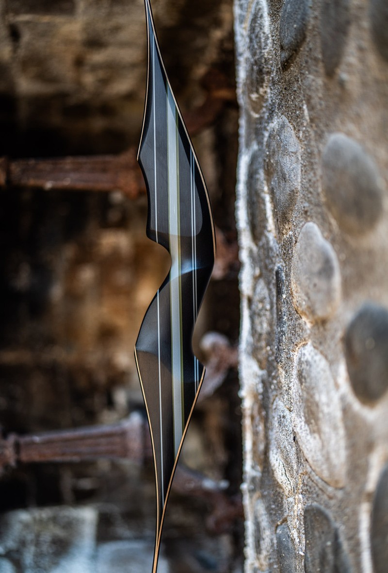 SN# 25148 Rare CUSTOM G10/Micarta Damon Howatt MAMBA ELITE (Custom Black Micarta + Green / Grey G10 Multi-Layered + Black Glass) RH 50# (58" AMO) 10/10 NEW (RARE, ONLY 1 IN STOCK — READY TO SHIP)
